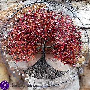 Drátovaný strom života - léčivá energie MEGA VELIKOST 50 x 68 cm