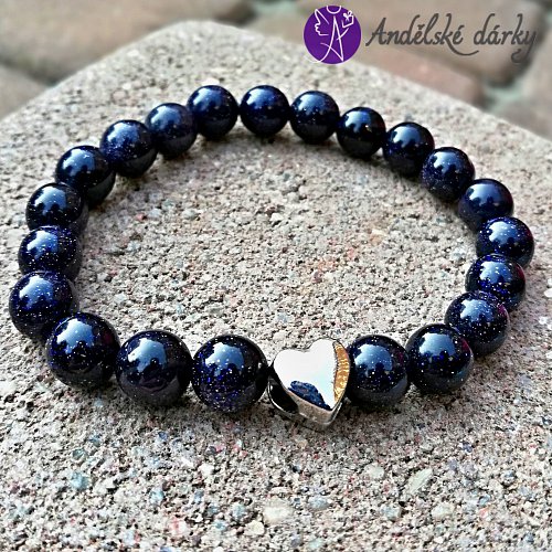 Náramek energetický z polodrahokamů -  měsíční aventurín