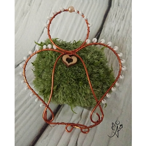 Anděl drátěný - srdečný 8 x 4,5 cm