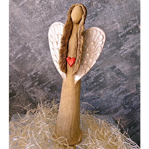 Anděl keramický - posel lásky 37cm