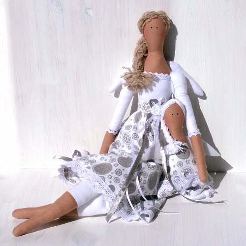 Andělka látková - vánoční vločka 45cm výška