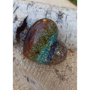 Orgonitové srdíčko harmonizace čaker s šungitem II. 5 x 4,5 x 2,5 cm