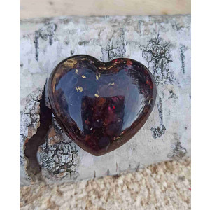 Orgonitové granátové srdíčko Vášeň a láska II. 3cm