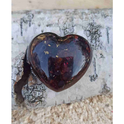 Orgonitové granátové srdíčko Vášeň a láska II. 3cm