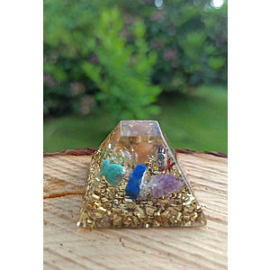 Orgonitová mayská pyramida  malá harmonizace čaker 3,5 x 2,5 cm