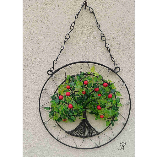 Drátovaný strom života -jablko poznání 20 cm