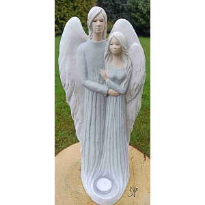 Andělský partnerský svícen - něha 41 cm