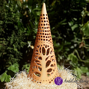 Lucerna keramická - kužel - strom života 20cm