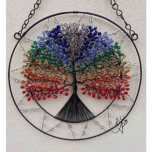 Drátovaný strom života - čakrový soulad 25 cm