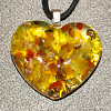 Orgonitové srdíčko jantarový ochránce 2 cm