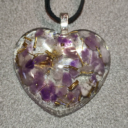 Orgonitové srdíčko přívěsek napojení II. 3 cm