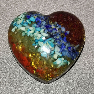 Orgonitové srdíčko harmonizace čaker malé 3cm