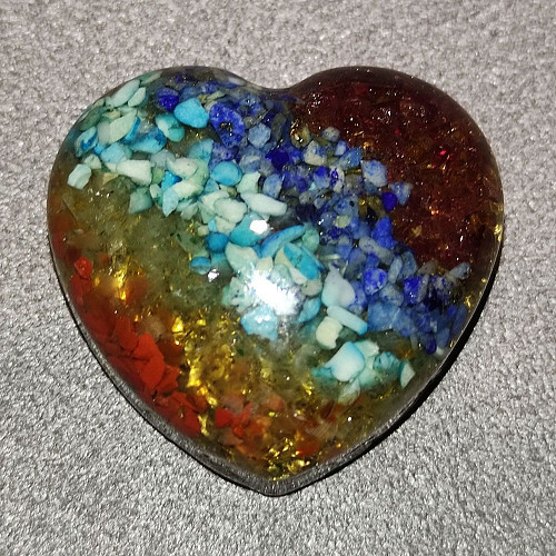 Orgonitové srdíčko harmonizace čaker malé 3cm