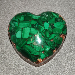 Orgonitové srdíčko jemná nevinnost lásky s mědí 3 cm