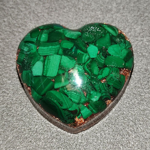 Orgonitové srdíčko jemná nevinnost lásky s mědí 3 cm