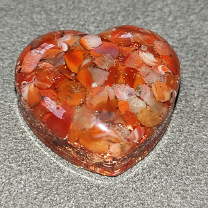 Orgonitové srdíčko pohlazení srdce se mědí 3 cm