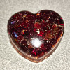 Orgonitové granátové srdíčko Vášeň a láska s mědí 3cm