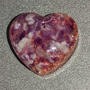 Orgonitové srdíčko napojení s mědí 3 cm