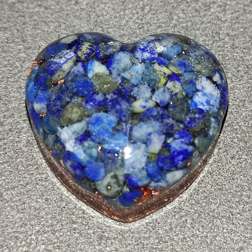 Orgonitové srdíčko moudrost komunikace s mědí 3 cm