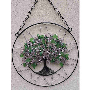 Drátovaný strom života - přírodní probuzení jara  24 cm