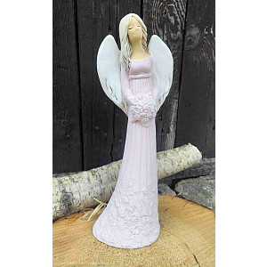 Andělská soška Jemnost 30 cm růžová