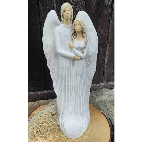 Andělský partnerský svícen - něha bílá 41 cm