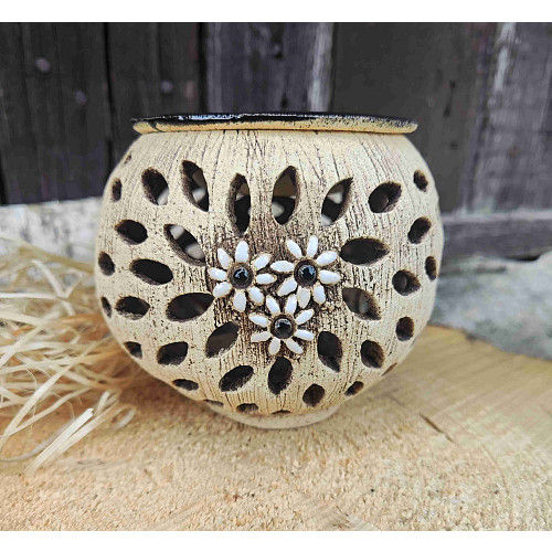 keramická aromalampa květinka 13 cm