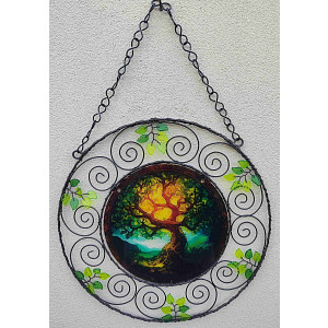 Drátovaná vitráž - energie úplňku  25,5 cm