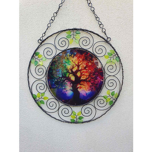 Drátovaná vitráž - energie úplňku  25,5 cm