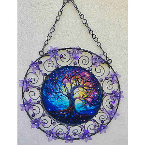 Drátovaná vitráž - životní něha  24,5 cm