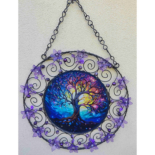 Drátovaná vitráž - životní něha  24,5 cm