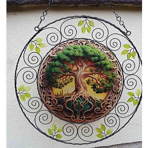 Drátovaná vitráž - energie srdce 31 cm