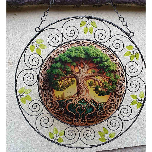 Drátovaná vitráž - energie srdce 31 cm