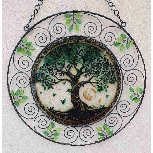 Drátovaná vitráž - energie stromu 30 cm