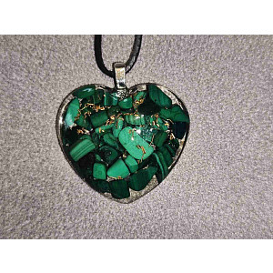 Orgonitové srdíčko malachitový ochránce 3 cm