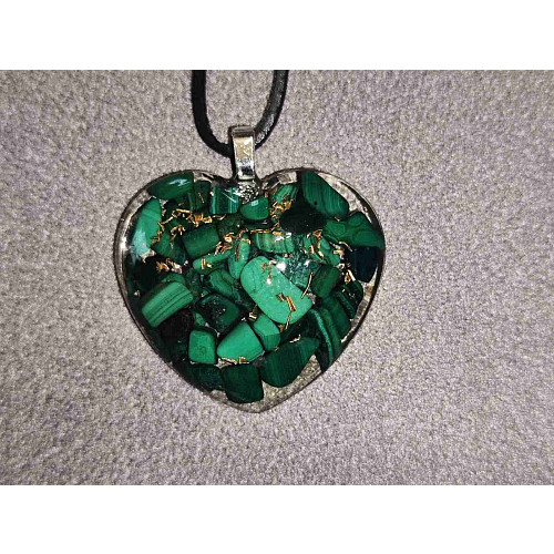 Orgonitové srdíčko malachitový ochránce 3 cm