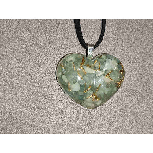 Orgonitové srdíčko přívěsek jasné vidění 2 cm