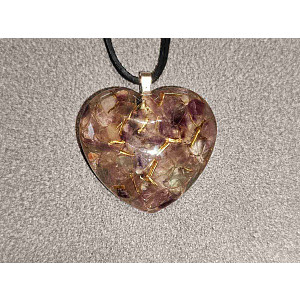 Orgonitové srdíčko harmonie srdce s Fluoritem 3 cm