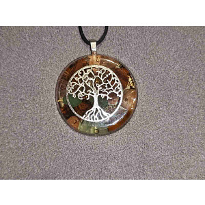 Orgonit strom života - Avanturin,tygří oko,jantar,křišťál  3,5 cm