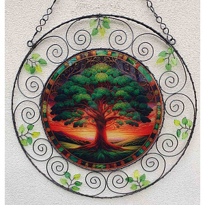 Drátovaná vitráž - energie stromu 30 cm