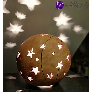 Lucerna keramická koule vesmírná hvězda 25 cm