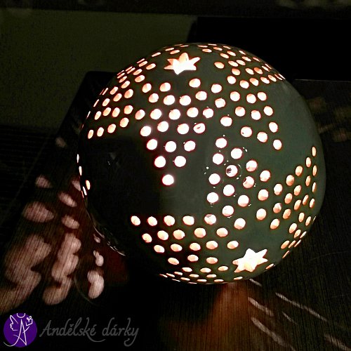 Lucerna keramická koule nebeská hvězda 17 cm