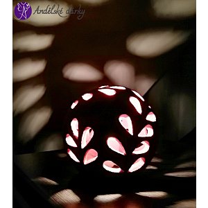 Vánoční lucerna keramická koule - podzimní nebe 13cm