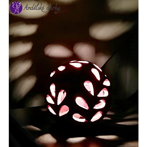 Vánoční lucerna keramická koule - podzimní nebe 13cm