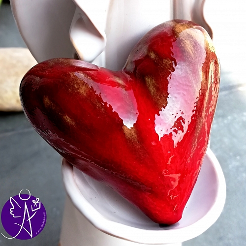 Srdce keramické z lásky 6,5 x 6,5 cm