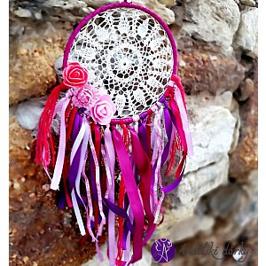 Lapač snů krajkový - srdce plné lásky 16 x 63 cm