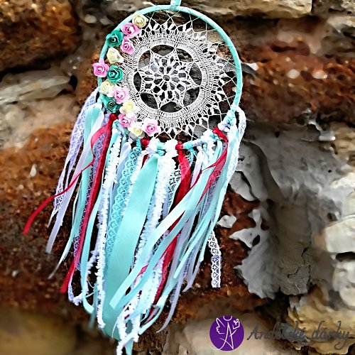 Lapač snů krajkový - pro Bohyni 16,5 cm x 54 cm