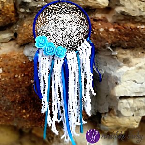 Lapač snů krajkový - moudrost andělů 16cm x 54,5cm