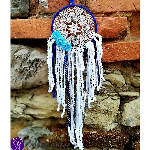 Lapač snů krajkový - moudrost andělů 16 cm x 60 cm