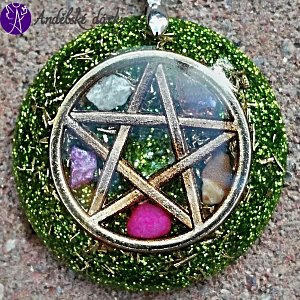 Orgonit - medailon PENTAGRAM ochrana a uzemnění 3,5 cm